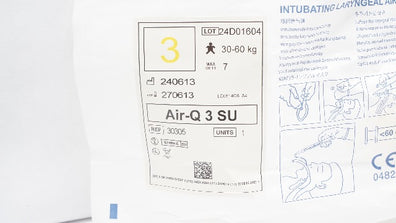 CookGas 30305 air-Q 3 SU Intubating Laryngeal Airway Size 3, 30-60kg